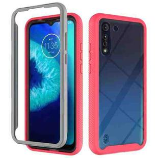 For Motorola Moto G8 Power Lite Starry Sky Solid Color Series Shockproof PC + TPU Protective Case(Red)