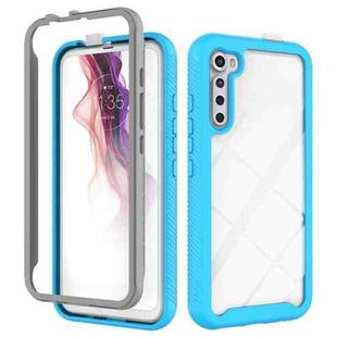 For Motorola Moto One Fusion Plus Starry Sky Solid Color Series Shockproof PC + TPU Protective Case(Light Blue)