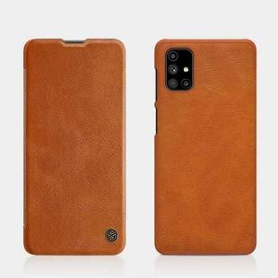 For Samsung Galaxy M51 NILLKIN QIN Series Crazy Horse Texture Horizontal Flip Leather Case with Card Slot(Brown)