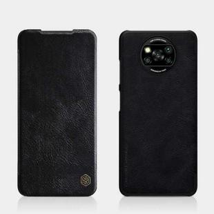 For Xiaomi Mi Poco X3 / NFC NILLKIN QIN Series Crazy Horse Texture Horizontal Flip Leather Case with Card Slot(Black)