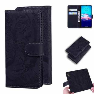 For Motorola Moto E6s 2020 Tiger Embossing Pattern Horizontal Flip Leather Case with Holder & Card Slots & Wallet(Black)