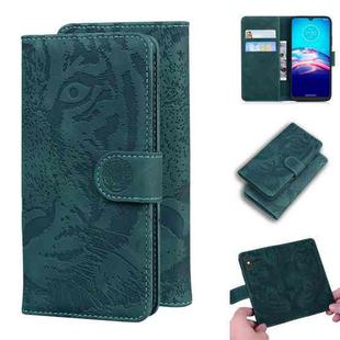 For Motorola Moto G8 Tiger Embossing Pattern Horizontal Flip Leather Case with Holder & Card Slots & Wallet(Green)