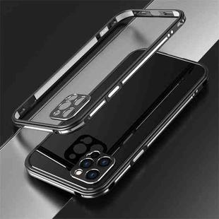 For iPhone 12 mini Blade Series Lens Protector + Metal Frame Protective Case For iPhone 12 (Black Silver)