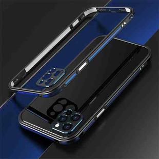 For iPhone 12 Pro Max Blade Series Lens Protector + Metal Frame Protective Case(Black Blue)