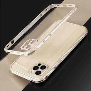 For iPhone 12 Pro Max Blade Series Lens Protector + Metal Frame Protective Case(Gold)