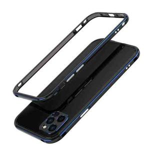 For iPhone 12 Pro Max Aurora Series Lens Protector + Metal Frame Protective Case(Black Blue)
