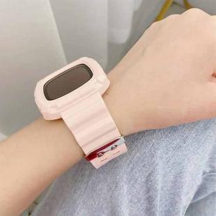 For Fitbit Versa 3 3D Silicone Integrated Watch Band(Pink)