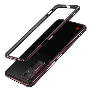 For Smartisan Nut R2 Lens Protector + Metal Frame Protective Case(Black Red)