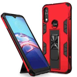 For Motorola Moto E (2020) Soldier Armor Shockproof TPU + PC Magnetic Protective Case with Holder(Red)