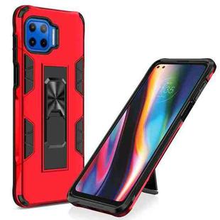 For Motorola Moto G 5G Plus Soldier Armor Shockproof TPU + PC Magnetic Protective Case with Holder(Red)