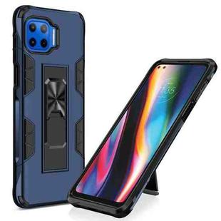 For Motorola Moto G 5G Plus Soldier Armor Shockproof TPU + PC Magnetic Protective Case with Holder(Blue)