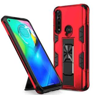 For Motorola Moto G Power Soldier Armor Shockproof TPU + PC Magnetic Protective Case with Holder(Red)