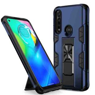 For Motorola Moto G Power Soldier Armor Shockproof TPU + PC Magnetic Protective Case with Holder(Blue)