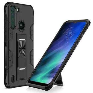For Motorola One Fusion Soldier Armor Shockproof TPU + PC Magnetic Protective Case with Holder(Black)