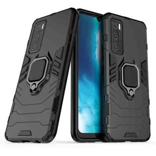 For vivo V20 SE PC + TPU Shockproof Protective Case with Magnetic Ring Holder(Black)