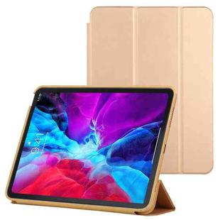 3-fold Horizontal Flip Smart Leather Case with Sleep / Wake-up Function & Holder For iPad Air 2022 / 2020 10.9(Gold)
