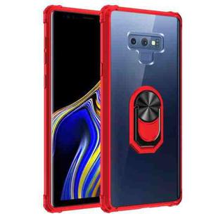 For Samsung Galaxy Note9 Shockproof Transparent TPU + Acrylic Protective Case with Ring Holder(Red)