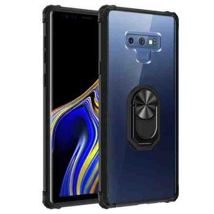 For Samsung Galaxy Note9 Shockproof Transparent TPU + Acrylic Protective Case with Ring Holder(Black)