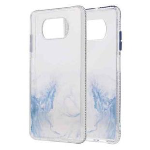 For Xiaomi Mi Poco X3 / NFC Marble Pattern Glittery Powder Shockproof TPU Case with Detachable Buttons(Baby Blue)