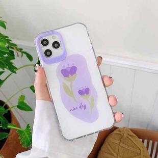 For iPhone 12 mini Tulip Pattern Shockproof Protective Case