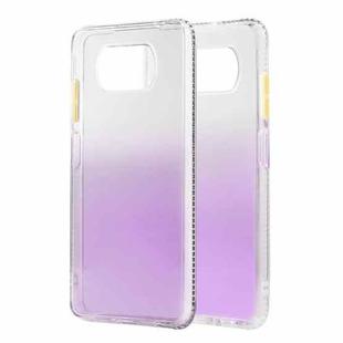 For Xiaomi Mi Poco X3 / NFC Gradient Shockproof TPU Case with Detachable Buttons(Purple)
