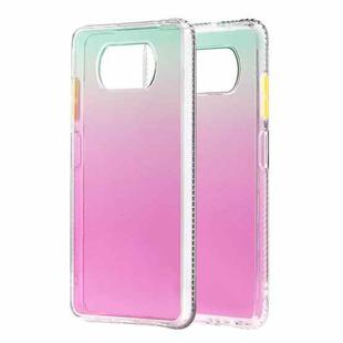 For Xiaomi Mi Poco X3 / NFC Gradient Shockproof TPU Case with Detachable Buttons(Rose Red)