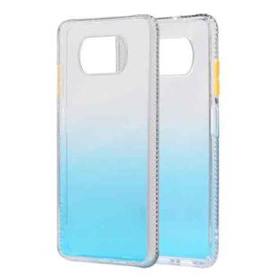 For Xiaomi Mi Poco X3 / NFC Gradient Shockproof TPU Case with Detachable Buttons(Blue)