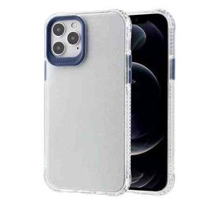 Transparent Glitter Powder TPU + PC Case with Detachable Buttons For iPhone 12 / 12 Pro(Blue)