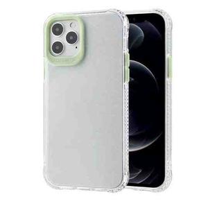 Transparent Glitter Powder TPU + PC Case with Detachable Buttons For iPhone 12 Pro Max(Green)