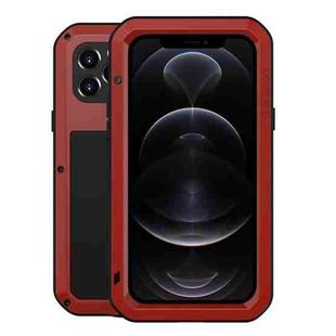 For iPhone 12 Pro LOVE MEI Metal Shockproof Life Waterproof Dustproof Protective Case(Red)