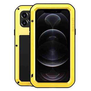 For iPhone 12 Pro LOVE MEI Metal Shockproof Life Waterproof Dustproof Protective Case(Yellow)