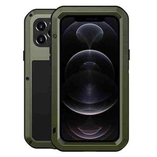 For iPhone 12 Pro LOVE MEI Metal Shockproof Life Waterproof Dustproof Protective Case(Army Green)