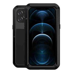 For iPhone 12 Pro Max LOVE MEI Metal Shockproof Life Waterproof Dustproof Protective Case(Black)