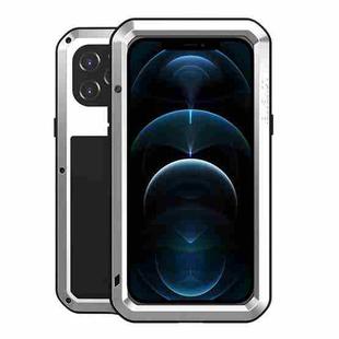 For iPhone 12 Pro Max LOVE MEI Metal Shockproof Life Waterproof Dustproof Protective Case(Silver)