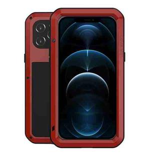 For iPhone 12 Pro Max LOVE MEI Metal Shockproof Life Waterproof Dustproof Protective Case(Red)