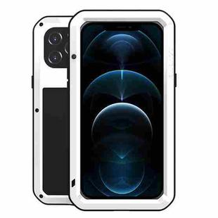 For iPhone 12 Pro Max LOVE MEI Metal Shockproof Life Waterproof Dustproof Protective Case(White)