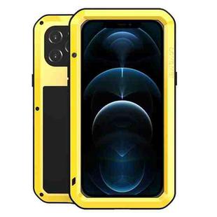 For iPhone 12 Pro Max LOVE MEI Metal Shockproof Life Waterproof Dustproof Protective Case(Yellow)