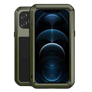 For iPhone 12 Pro Max LOVE MEI Metal Shockproof Life Waterproof Dustproof Protective Case(Army Green)