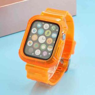 Transparent TPU Integrated Watch Band For Apple Watch Series 7 45mm / 6 & SE & 5 & 4 44mm / 3 & 2 & 1 42mm(Orange)