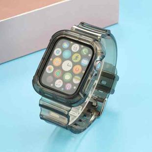 Transparent TPU Integrated Watch Band For Apple Watch Series 7 45mm / 6 & SE & 5 & 4 44mm / 3 & 2 & 1 42mm(Black)