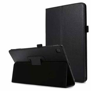 For Samsung Galaxy Tab A7 10.4 (2020) T500 Litchi Texture Horizontal Flip Solid Color Leather Case with Holder(Black)