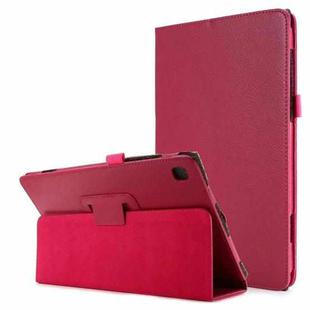 For Samsung Galaxy Tab A7 10.4 (2020) T500 Litchi Texture Horizontal Flip Solid Color Leather Case with Holder(Magenta)