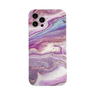 Marble Pattern TPU Protective Case For iPhone 12(Purple Waves)