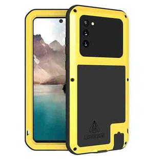 For Samsung Galaxy Note 20 LOVE MEI Metal Shockproof Waterproof Dustproof Protective Case without Glass(Yellow)