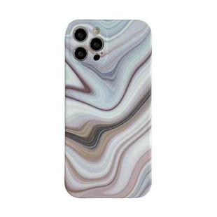 Marble Pattern TPU Protective Case For iPhone 12 mini(Brown Waves)