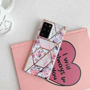 For Samsung Galaxy Note20 Electroplating Stitching Pattern Soft TPU Protective Case(Stitching Retro Flowers)