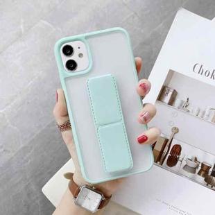 For iPhone 12 mini Transparent Shockproof Matte Protective Case with Wristband & Holder (Matcha)