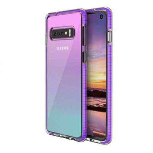 For Samsung Galaxy S10 TPU Double-color Shockproof Protective Case(Purple)