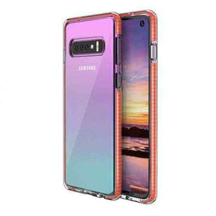 For Samsung Galaxy S10 TPU Double-color Shockproof Protective Case(Orange)