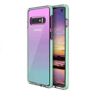 For Samsung Galaxy S10 TPU Double-color Shockproof Protective Case(Mint Green)